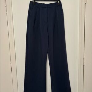 Abercrombie & Fitch Navy Wide-Leg Trousers